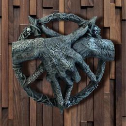 Sculpture de la main de diable baphomet Pendant pentagram griffe statue décoration résine artisan