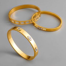 Bracelets de style œil du diable pour femmes, bijoux de luxe de styliste, plaqué or 18 carats, en acier inoxydable, cadeaux pour amoureux de mariage, 469