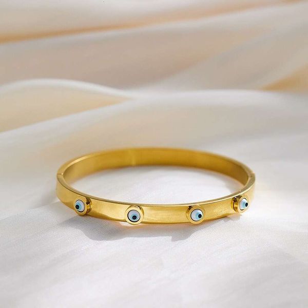 Pulseras de estilo Devil's Eye, brazalete para mujer, joyería de diseño de lujo, acero inoxidable chapado en oro de 18 quilates, brazaletes de regalo para amantes de la boda 170