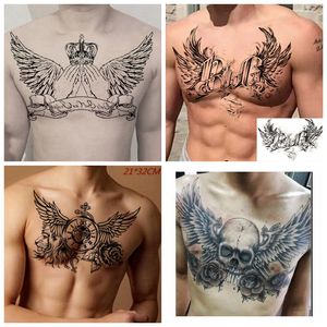 Duivel Vleugels Schedel Kruis Tattoo Sticker Mannen en Vrouwen Terug Borst Waterdicht Bloem Leeuw Body Art Nep Tattoo Cool Tattoo Sticker