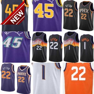 Devin 1 Booker Basketball Jersey Phoenix Chris 3 Paul Suns Mens Donovan 45 Mitchell DeAndre 22 Ayton City Jerseys