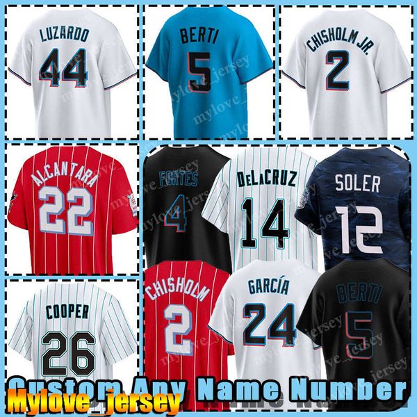 2 Jazz Chisholm Jr. Jersey Béisbol Bryan De La Cruz Nick Fortes 12 Jorge Soler 3 Luis Arraez Sandy Alcántara Avisail García Marlins Jesús Sánchez Garrett Cooper Berti