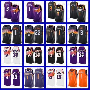 Devin Booker Basketball Jersey 1 3 22 13 34 Phoenixs Sun 2022 Nieuwe Chris Paul DeAndre Ayton Steve Nash Charles Barkley Beige Retro Men 2022