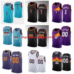 Devin Booker Jersey 2022 2023 Chris Paul Camisetas de baloncesto 3 1 Deandre Ayton Steve Nash 34 13 Charles Barkley 22 23 Hombres Retro Negro Púrpura Blanco Ciudad