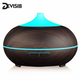 DEVISIB Diffuseur d'huiles essentielles 300 ml Humidificateur à brume fraîche avec arrêt automatique sans eau et lumière LED 7 couleurs A Free 210724