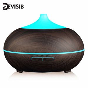 Devisib 300ml Etherische olie Diffuser Aroma Cool Mist Luchtbevochtiger met Waterless Auto Shut-Off en 7 Kleur LED-licht Een gratis 210724