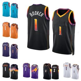 Devon Booker Basketball-Trikots Saison 2022-23 schwarz blau weiß Herren Damen Jugend City-Trikot S-XXL 1