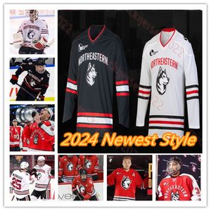 Devon Levi Dylan Sikura Northeastern Hockey Jersey op maat gestikte heren jeugd 3 Jayden Struble 8 Adam Gaudette 23 Michael Kesselring Northeastern Huskies Jerseys