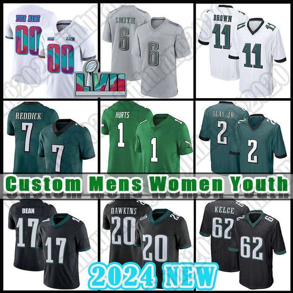 DeVonta Smith Jalen fait mal aux maillots de Football A.J.Brown Darius tue les Eagles de Philadelphie Jason Kelce D'Andre Swift Brian Dawkins Donovan McNabb Haason Reddick Davis Dean