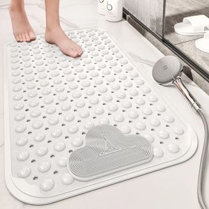 DEXI Tapis de bain à ventouse en PVC Tapis de sol de salle de bain antidérapant pour douche et baignoire 240312