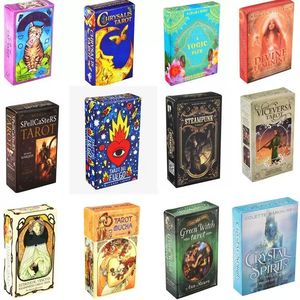 Jeux de dextérité 19 styles Tarots Witch Rider Smith Waite Shadowscapes Wild Tarot Deck Cartes de jeu de société avec boîte colorée Version anglaise en stock