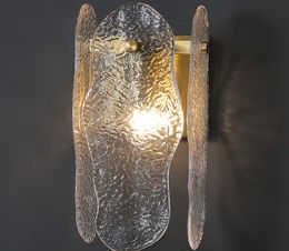 Deyidn glazen wandlamp Moderne eenvoudige Gouden Nordic AC 110V 220V Blaker voor nachtkastje Woonkamer Corridor Trap