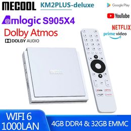 Mecool KM2 Plus Deluxe Android 11 TV Box Amlogic S905X4 certifié Google Netflix 4K ATV BOX 5G WiFi 6 Dolby Atmos Audio TVBOX