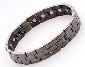 Bracelets à maillons énergétiques magnétiques en acier inoxydable 316L pour hommes, incrustation 4 en 1, vente en gros d'usine