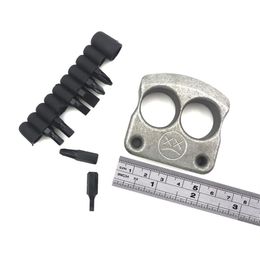 DFK-anillo de doble dedo TC4, punzón de autodefensa de titanio, hebilla para exteriores, bolsillo de supervivencia EDC, nudillos, multiherramientas 311h