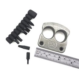 DFK-anillo de doble dedo TC4, punzón de autodefensa de titanio, hebilla para exteriores, bolsillo de supervivencia EDC, nudillos, multiherramientas 282S