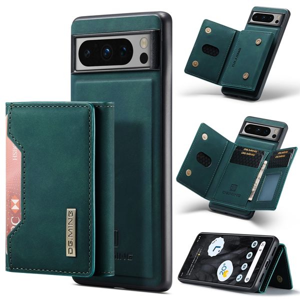 DG.MING Wallet Pack lederen hoesjes voor Google Pixel Fold 8 Pro 7 7A 6 6A Sony Xperia 1 10 V One Plus 11 2in1 Business Credit ID Card Slot Pocket Holder Kickstand Pouch Bags