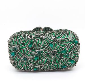 DGRAIN FEMMES Armée verte Crystal Embrayage Sacs d'embrayage Bridal Diamond Handbag Party Minere Purse Dies Chain Crossbody Bag6595792