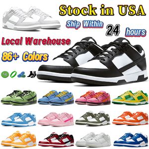 Entrepôt local Panda Chaussures de course Faible Noir Blanc Suivant Nature Gris Brouillard Triple Rose Université Bleu Hommes Femmes Stock aux États-Unis DHgate Designer Sneaker Baskets