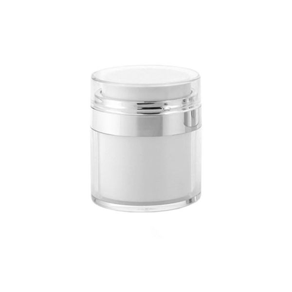 DHgate 15 ml 30 ml 50 ml Presse Pompe Airless Visage Crème Pot Cosmétique Crème Pots De Luxe Acrylique Airless Blanc En Plastique Crème Conteneur ZZ