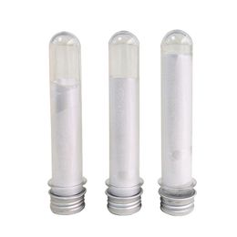 DHgate 30ml 40ml 50ml 60ml cilindro PET recipiente transparente tubo de ensayo de plástico con tapón de rosca de aluminio tubo de polvo de máscara cosmética para sales de baño embalaje freeship