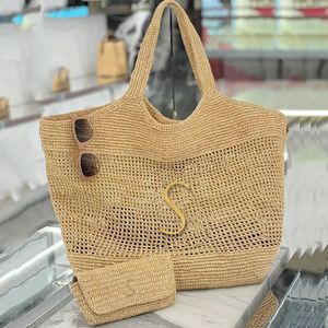 Dhgate tas dames luxe schoudertas tas ontwerper bovenste handgreep koppeling tas raffia's stroming strot strand handtassen iCare max herenweekder reis zomer crossbody tas