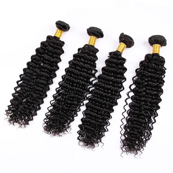 DHGATE Brazilian Human Hair Bundles Kinky rizado Onda profunda Ola suelta 3 4 5Bundles en venta Color natural 100% Humano Hair Spress Express Ship