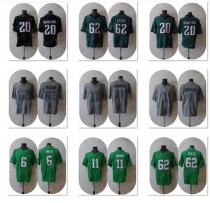 Jerseys de fútbol personalizados de Dhgate Kelly Green Hurts Smith Sanders Slay Jr Kelce Dawkins Brown Cunningham Graham Vick Yakuda Store Stitched Alternate Jersey