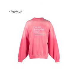 dhgate essentialhoodies dames herfst winter nieuw VTM roze Distressed Wash Letterborduurwerk losse ronde hals trui heren en dames trendy merk