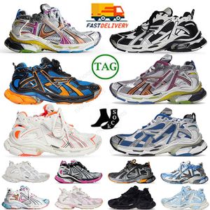 DHgate Platform Runners 7.0 Chaussures de sport Paris Track Transmit Sense Graffiti Blanc Vert Noir Bleu Walking Runner 7 Baskets de sport Baskets de déconstruction