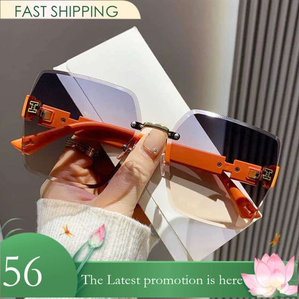 Dhgate gafas de sol mujeres 2023 Nuevas gafas de sol Emma H Estilo Pequeña fragancia Agitar Cinta de audio Productos Live Ins Online Rojo Sin marco Moda