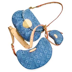 Dhgate Sunset Luxurys Designer Handsbag Croissant Bags Cowboy Canvas Canvas Portel Mens Hill Pochette Pochette Sac pour femme