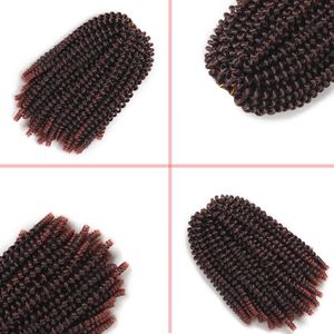 Dhgate Synthetisch Haar 8 inch Pluizige Lente Twist Crochet Hair Extensions Synthetisch Haak Vlechten Zwart Bruin Ombre Vlechten Haar 110G