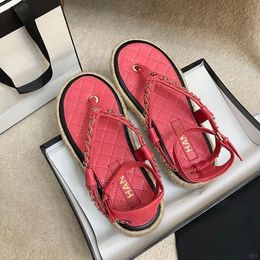 Dhgate stringglipper espadrilles luxe casual schoenen slippers dames sandaalheren muilezel zomers schuif
