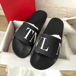 Vrouw Flip Flop Luxe schoen groothandel tazz Slipper Sandaal Designer schoenen zwart rubber Sliders vlogo loafer meisje cadeau platte hak Slide mannen vltn strand klinknagel lopen sandaal