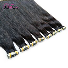 Dhgate Groothandel Dubbele Getekende Invisible Tape Remy Hair Extensions Tape in Human Hair Extensions 14 16 18 20 22 24 26 inch 100 g / 40piece