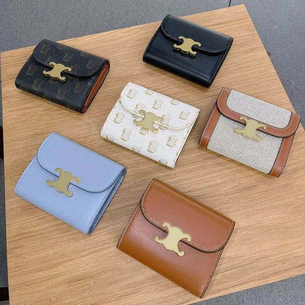 Mujeres Mini Carteras de lujo Diseñador TRIOMPHES Cartera Tarjeta de identificación Monederos Monederos Titular de la tarjeta Llavero Dinero Cuero de vaca Moda Cadena de cuero Bolsa para llaves Titulares de tarjetas para hombre Monederos