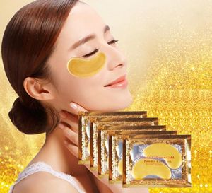 DHL Gratis verzending 100pairs Collageen Crystal Eye Maskers Anti-Puffiness Hydraterende oogmaskers Anti-aging Maskers Collageen Gold Powder Eye Mask