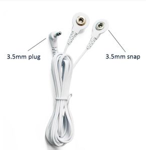 DHL 100 pièces Jack DC tête 3.5mm électrode fils de plomb câbles cordon Snap 3.5mm pour TENS/EMS Machines