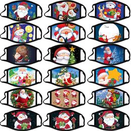 Mode Fietsen Gezichtsmaskers 3D-printen Kerstmis Halloween Gift Anti-Dust PM2.5 Outdoor Running Training Cutton Maskers Ademend Wasbaar