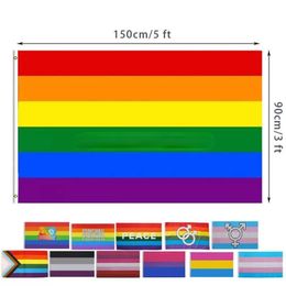 DHL 12 Designs 3x5fts 90x150cm Philadelphia Phily Straight Ally Progress LGBT Rainbow Gay Pride Flag