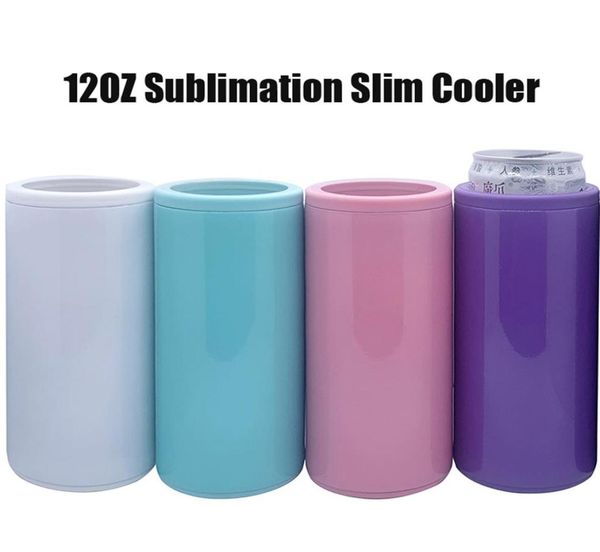 DHL 12oz sublimation Slim Colder gobelers Double mur Cololers droits Copperplated Tankor Multicolor Keep Cold Ho7849013