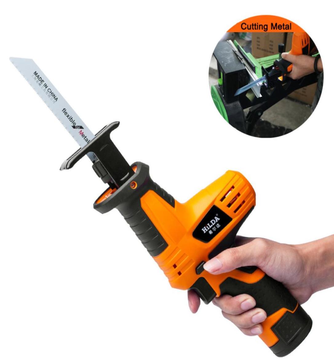 DHL 12V Cordless Reciprocating Saw Adjustable Speed Electric Saw Portable Electric Saw for Wood Metal Cutting4825450
