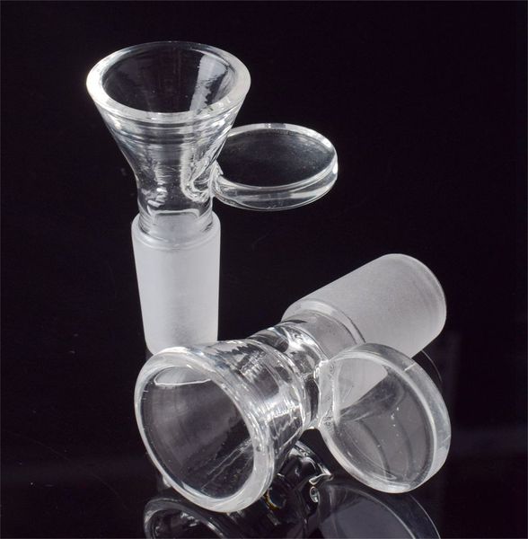 DHL 14 mm 18 mm Manija del tazón masculino Cachimbas accesorios para fumar tazones de vidrio para tuberías de agua bong adaptador plataformas petroleras