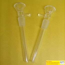 DHL 14mm Mâle Clair Pyrex Fumer Bol En Verre avec 2 pouces à Downstem Filtre Entonnoir Ongles Joint Pour Bong Pipe À Eau