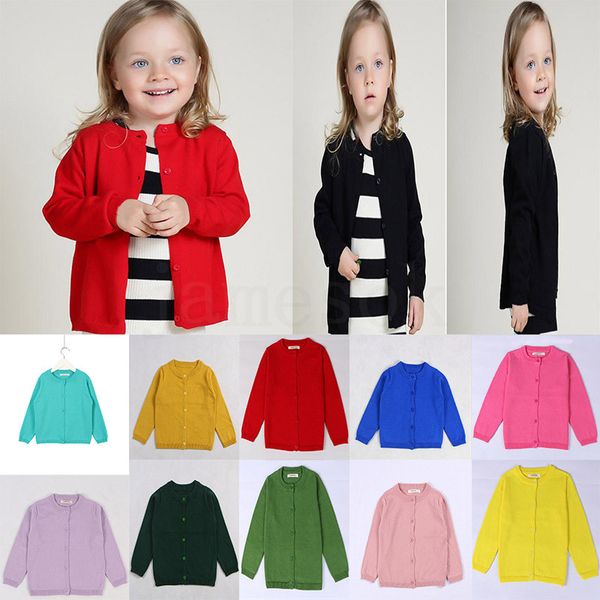 DHL 2-6 años niños cardigan suéteres INS Otoño Primavera algodón niños suéter color caramelo cardigan niños niñas cardigan niños outwear dc