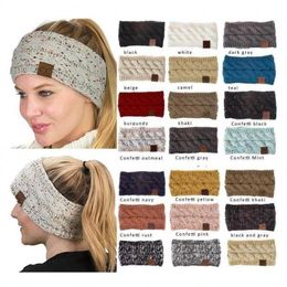 20 pièces CC bandeau coloré tricoté Crochet torsion bandeau hiver oreille plus chaud élastique bande de cheveux large cheveux accessoires CPA3302