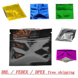 DHL 2000 stks veel 7 5 6 cm Kleine Zip Lock Koffie Poeder Food Grade Opbergtas Aluminiumfolie rits Mylar Pouch Verpakking Zakken voor Caps2279