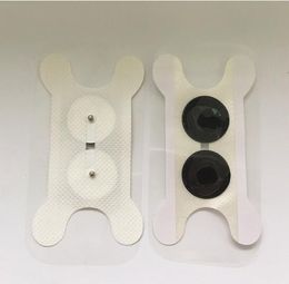DHL gratis verzending 2000 stks witte keel elektrode tenseenheid elektrode pads met 2,5 mm snap voor slikken keel fysiotherapie