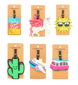 DHL 200PCS ACCESSORIES DE VOLIPE CRÉATIVE LUGGAGE TAG TAGIAT ANIMAL CARTON SILIC GEL SUCTRASE ID ADDRES HOLDER8987356